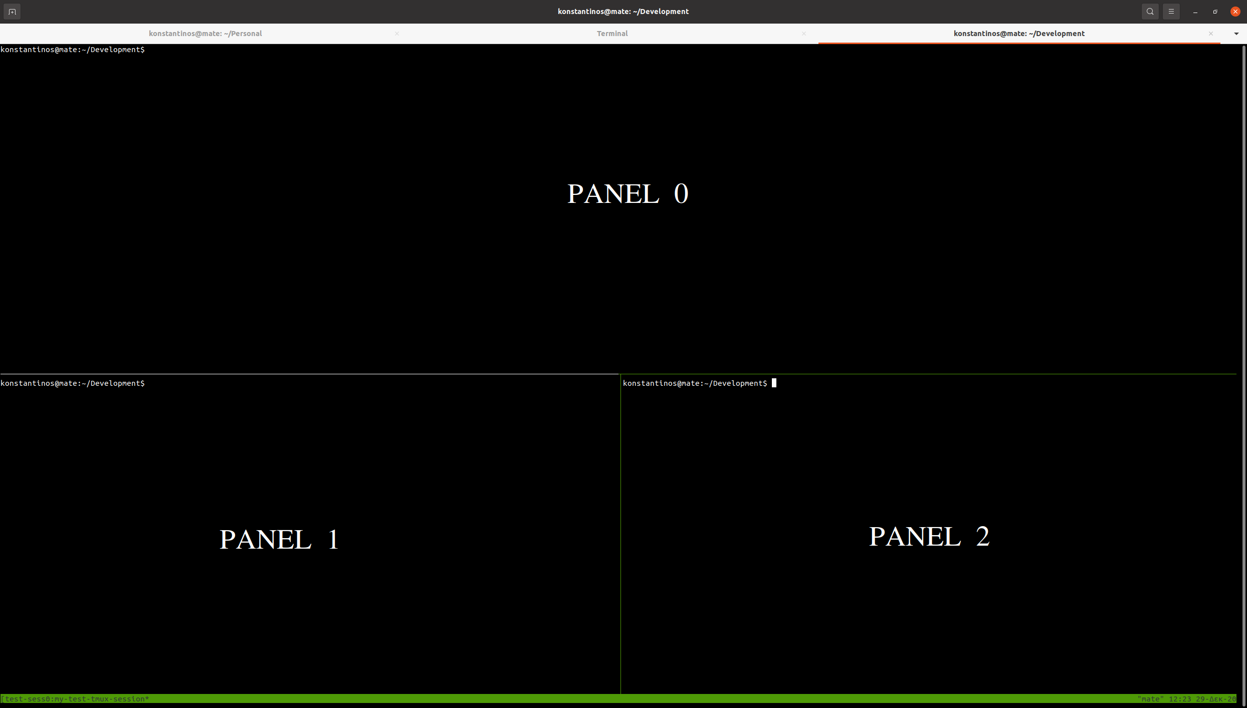 tmux split